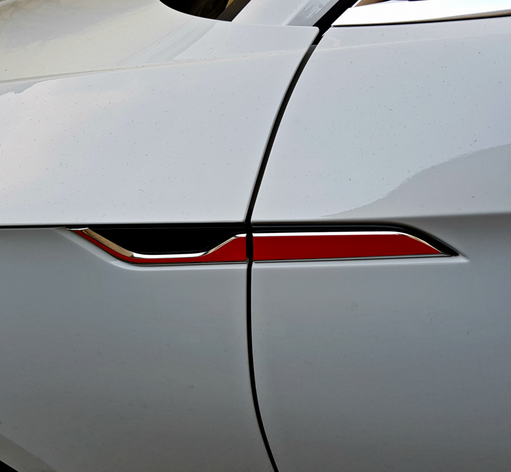 Dekor Kotflügel rot ohne Logo, A5 2017, A5, Audi